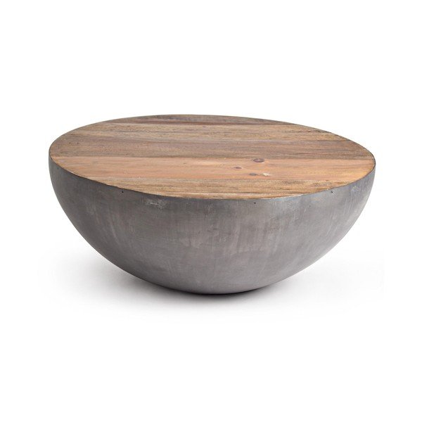 Hall/naturaalne metall ümmargune kohvilaud ø 90 cm Lancaster - Bizzotto