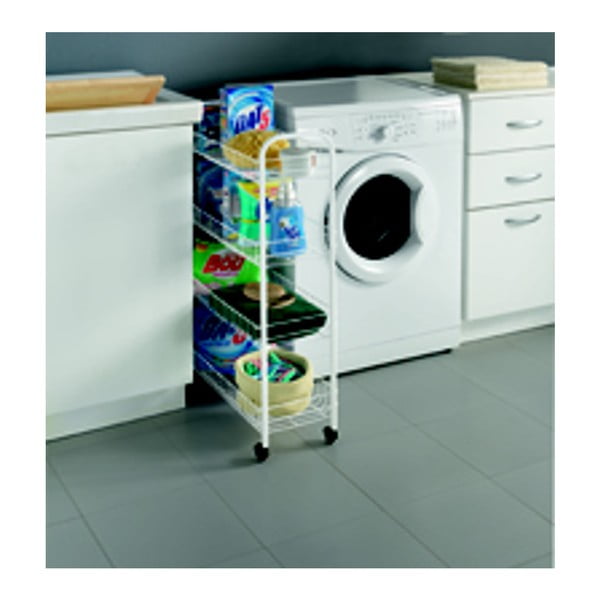 Valge metallist mobiilne riiul 23x84 cm - Metaltex-image-3