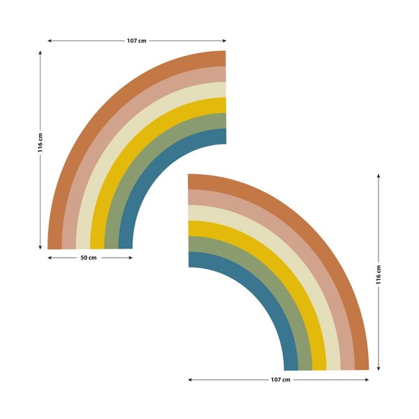 Laste seinakleebis 158x87 cm Pastel Rainbow - Ambiance-image-2