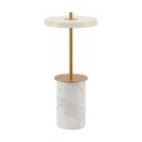 Kreem marmorist LED dimmerdatav lauavalgusti metallist lambivarjuga (kõrgus 25,5 cm) Asteria Move Mini - UMAGE
