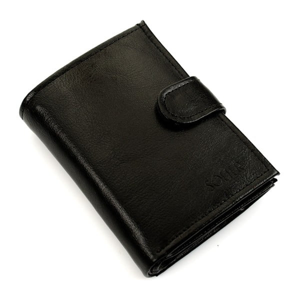 Pánská kožená peněženka SW01 s patentem, černá