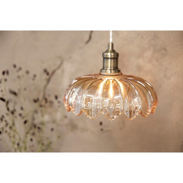 Messingivärvi-merevaigukollane rippvalgusti klaasist varjuga ø 25,5 cm Kurage - Markslöjd-image-3