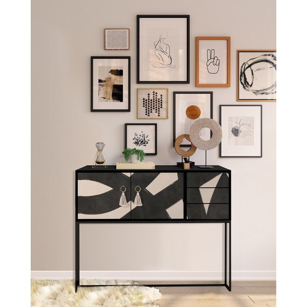 Must-beež madal kummut 113x92 cm Freya - Really Nice Things-image-1