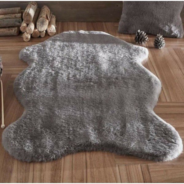 Antratsiitne sünteetilisest karusnahast vaip 60x100 cm Pelush Anthracite - Mila Home-image-1
