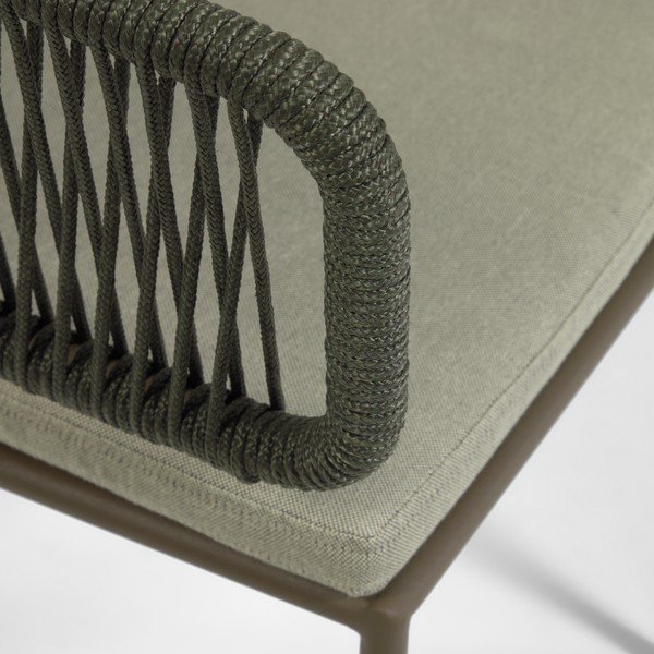 Teraskonstruktsiooniga ja rohelise kudumiga aiatool Nadin - Kave Home-image-1