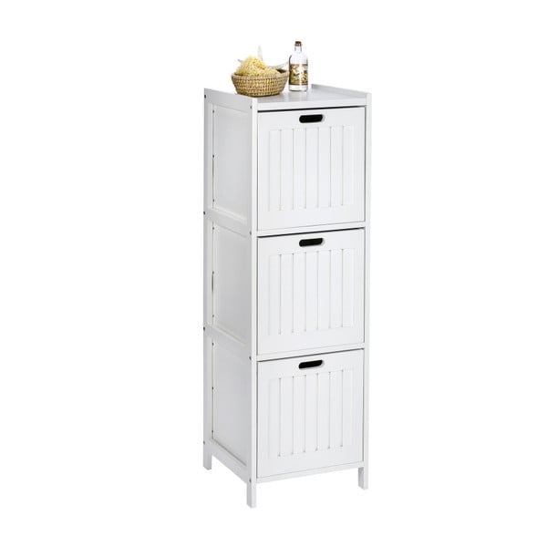 Valge puidust vannitoakapp 3 sahtliga Oslo - Wenko