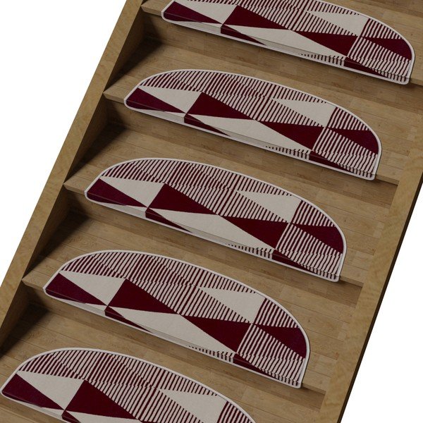 Valged-veinivärvi trepivaibad 16 tk komplektis 20x65 cm Triangles - Vitaus-image-1