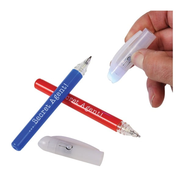 2 spioonipliiatsi komplekt nähtamatu tindi ja UV-valgusega Secret Agent - Rex London-image-1