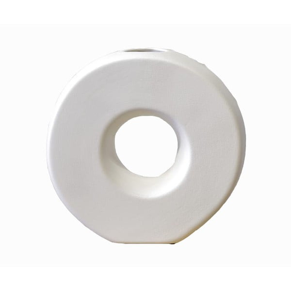 Valge keraamiline vaas Donut - Rulina