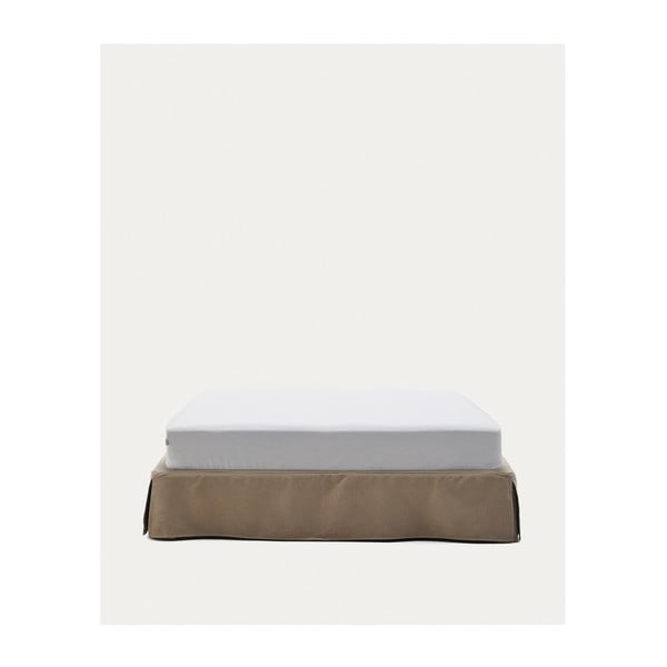 Taupe polsterdatud kaheinimesevoodi 160x200 cm Jaira - Kave Home-image-2