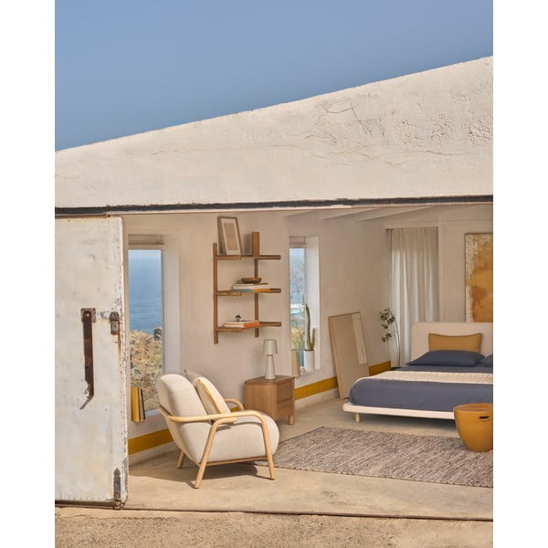 Beež polsterdatud kaheinimesevoodi 180x200 cm Odum – Kave Home-image-4