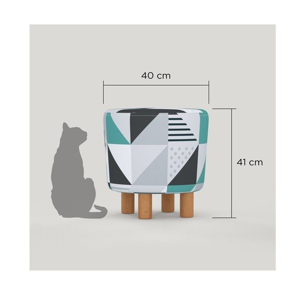 Taburet s dřevěnými nohami Cono Pete, ⌀ 41 cm-image-1