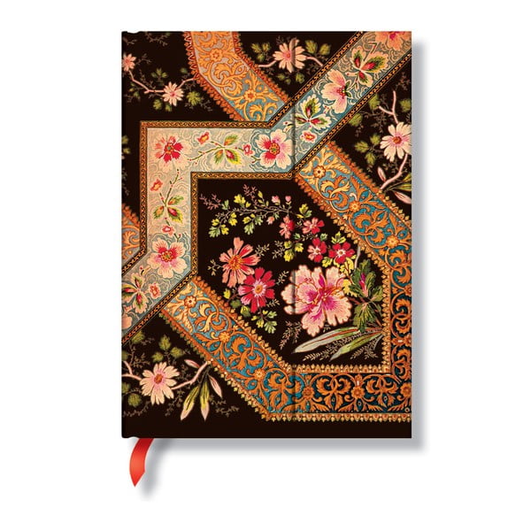 Diář na rok 2014 - Filigree Floral Ebony 13x18 cm, vertikální výpis dnů