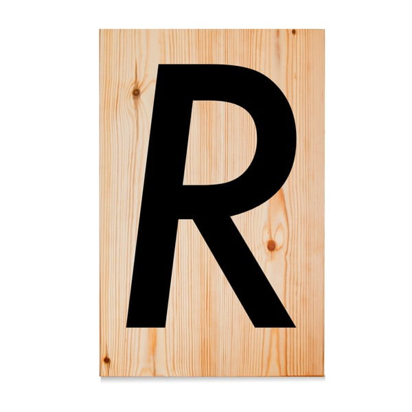 Dřevěná cedule Letters R