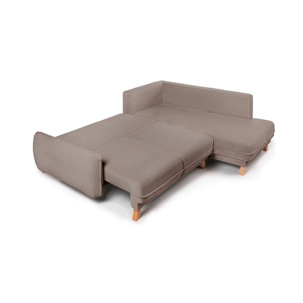 Taupe värvi velvetist diivanvoodi/panipaigaga nurgadiivan (vasak nurk/L-kujuline) Tori - Bonami Selection-image-3