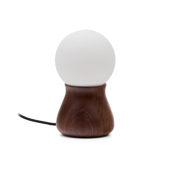 Tumepruun kummipuidust lauavalgusti (kõrgus 26 cm) Okeni - Kave Home