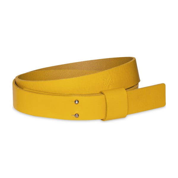 Žlutý pánský kožený pásek Woox Bini Luteus, délka 115 cm