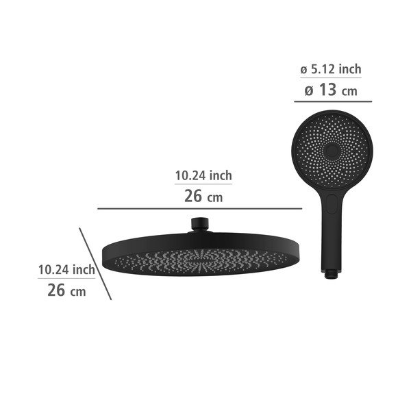 Mustast roostevabast terasest dušikomplekt 120cm Soft Water - Wenko-image-3