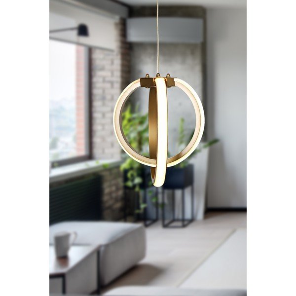 Pronksivärvi metallist LED rippvalgusti ø 25 cm Sezen - Squid Lighting-image-1