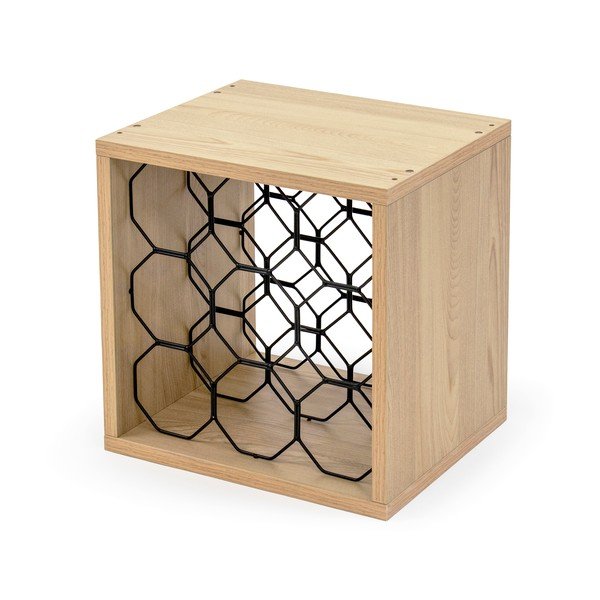 Naturaalset värvi veinihoidik 9 pudelile, pöögi dekoratsiooniga - Compactor-image-3