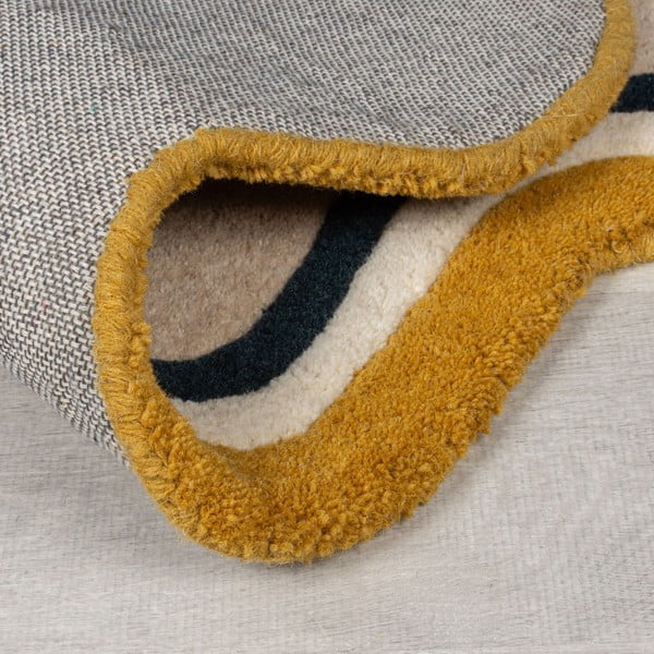 Kreem käsitsi kootud villane vaip 160x230 cm Leo Scallop - Flair Rugs-image-3