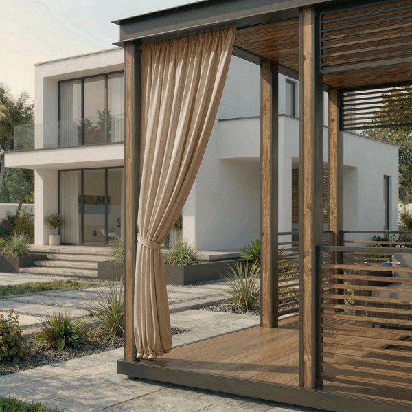 Beež hämardus-/õuekardin Calisto - Filumi-image-1