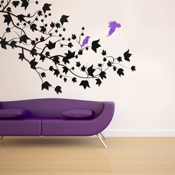 Samolepka na stěnu Ptáci a větve, 90x120 cm