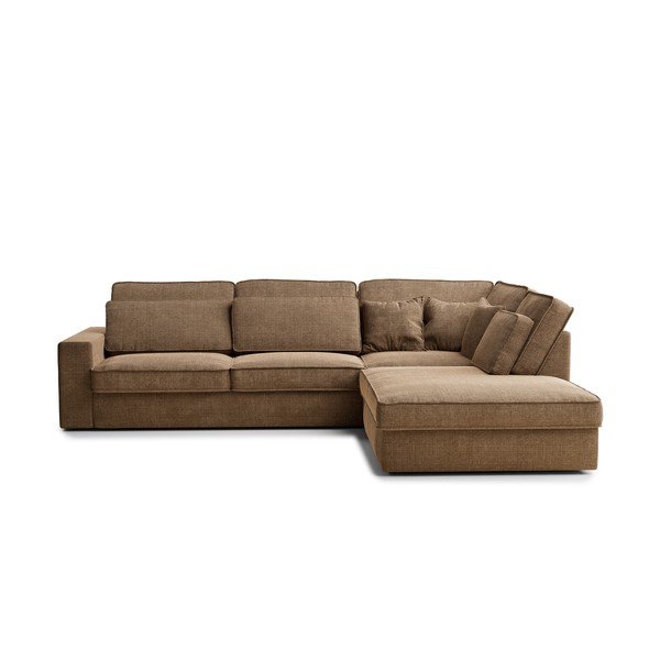 Helepruun šenill-nurgadiivan (parempoolne/L-kujuline) Kirou - Maison de Rêve