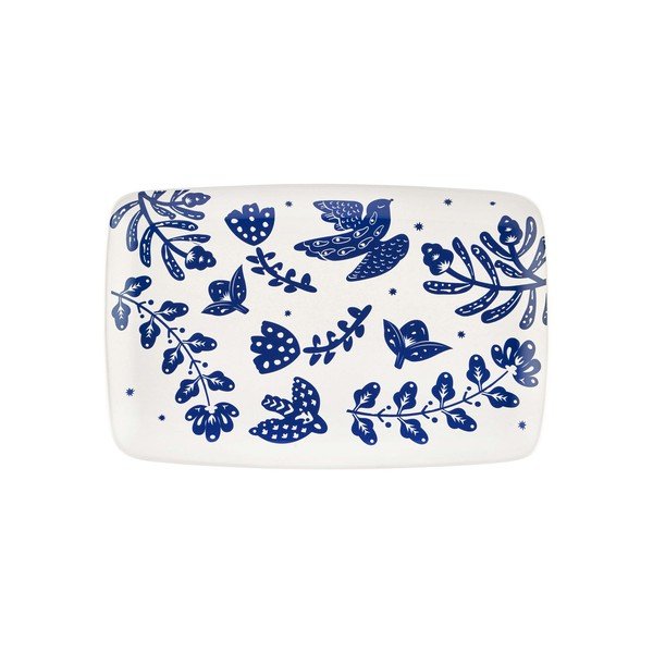 Valge ja sinine portselanist serveerimistaldrik Bloom, 34 x 25 cm - Mia-image-1