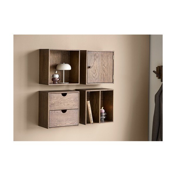 Tumepruun tammepuidust riiul 30 cm Townsville - House Nordic-image-1