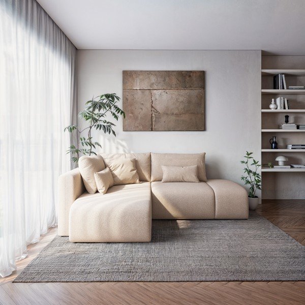 Beež nurgadiivanvoodi koos panipaigaga (vasak nurk koos lamamistooliga) Lumine - Ghado-image-1