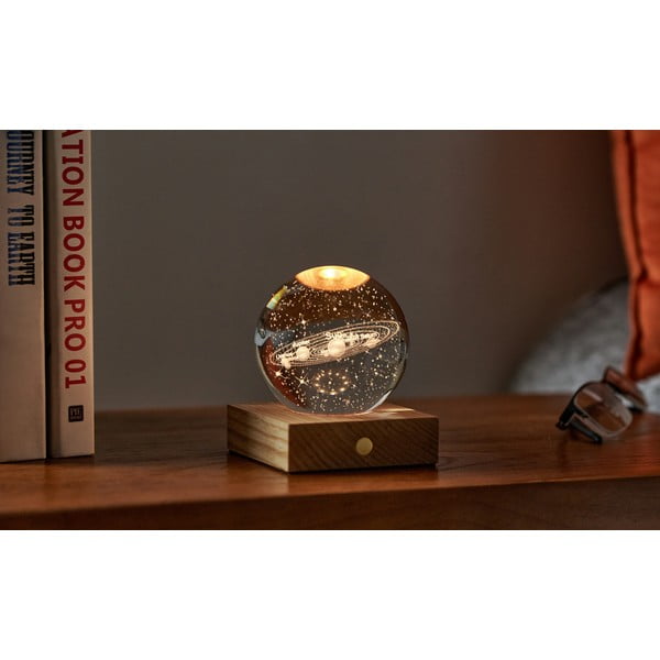 Tumepruun timmitav klaasist lambivari (kõrgus 12 cm) Amber - Gingko-image-1