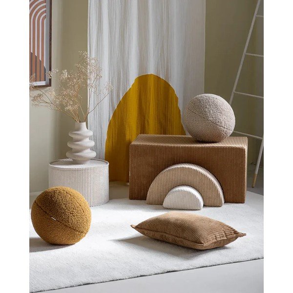 Pruun velvetist laste diivanipadi Bolster - Wigiwama-image-1