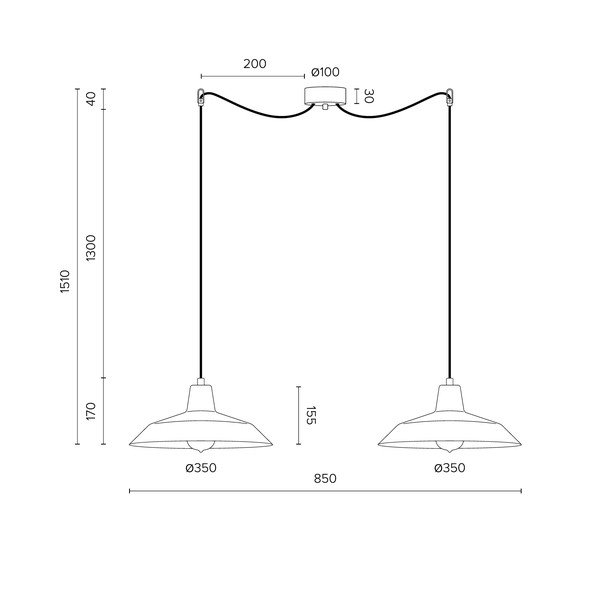 Valge rippvalgusti metallist lambivarjundiga ø 35 cm Cinco - Sotto Luce-image-4