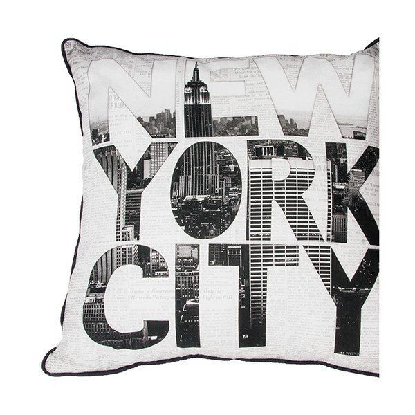 Polštář Graham & Brown New York Type, 50 x 50 cm