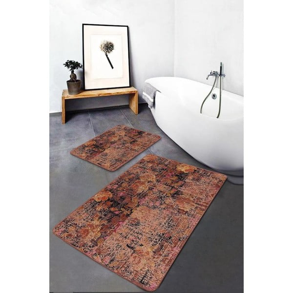 Pruunid sametist vannitoamatid 2tk komplektis 60x100 cm - Mila Home-image-3