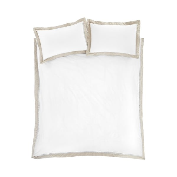 Valge/beež puuvillane pikendatud voodipesu kaheinimesevoodile 230x220 cm Oxford Lace - Bianca