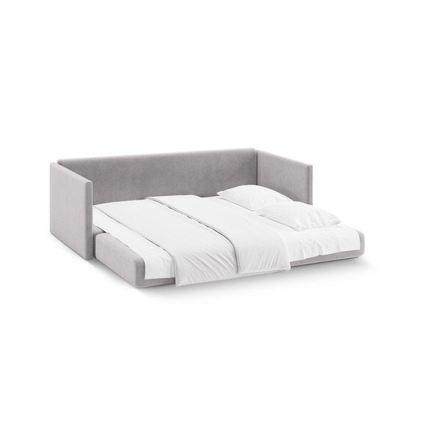 Helehall sametist diivanvoodi 209 cm Shannon - Cosmopolitan Design-image-3