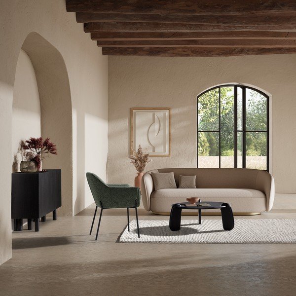 Must ümmargune mangopuidust kohvilaud ø 80 cm Tamira - MOME-image-1