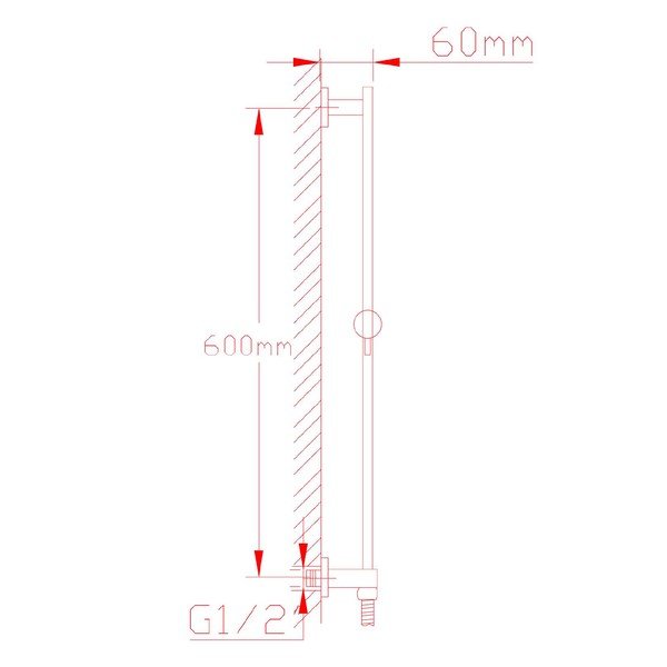 Läikiv hõbedane dušilift veeväljundiga 66 cm Nancy - Sapho-image-3