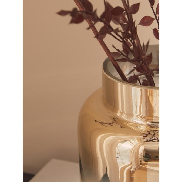Käsitsi puhutud kuldset värvi klaasvaas , kõrgus 20 cm Uma - Westwing Collection-image-2