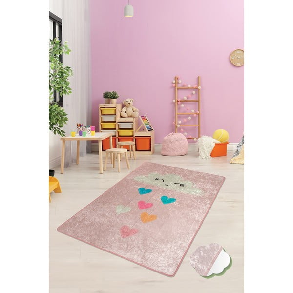 Roosa laste libisemisvastane vaip , 140 x 190 cm Baby Cloud - Conceptum Hypnose-image-1