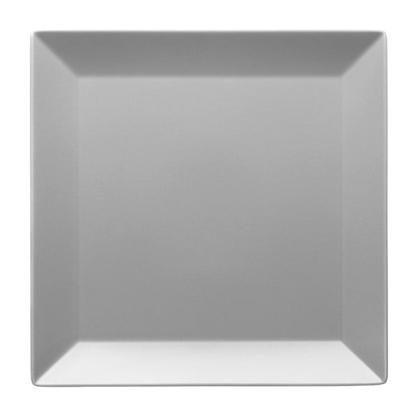 Sada 6 matných šedých talířů Manhattan City Matt, 26 x 26 cm