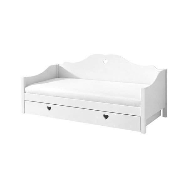 Valge männipuidust lastevoodi koos panipaiga ja lahtikäiva voodiga 90x200 cm AMORI - Vipack