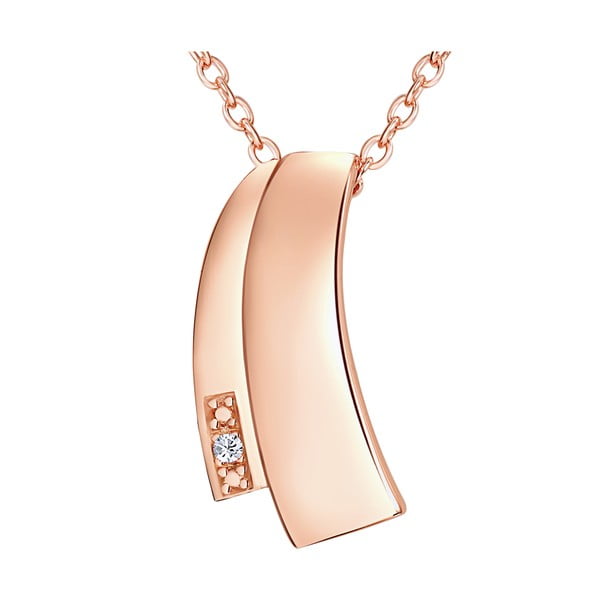 Stříbrný pozlacený náhrdelník s pravým diamantem Tess Diamonds Grace, délka 50 cm