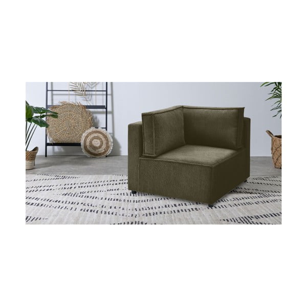 Helepruun velvetist diivanimoodul, muutuv  Nihad modular - Bobochic Paris-image-1