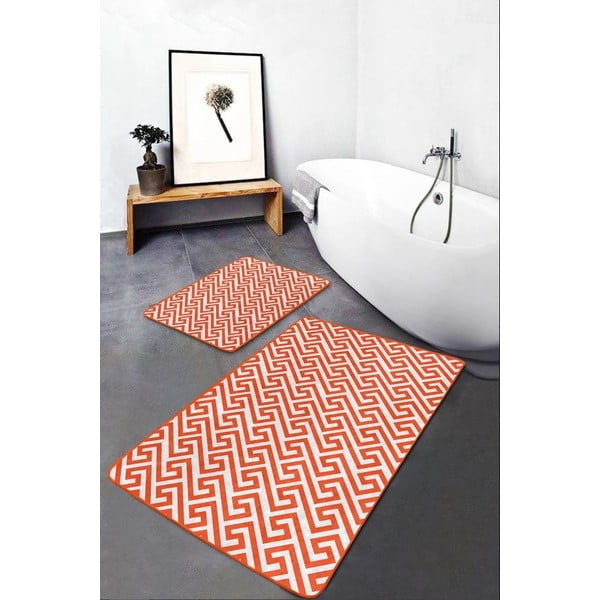 Oranžid sametist vannitoamatid 2tk komplektis 60x100 cm - Mila Home-image-2