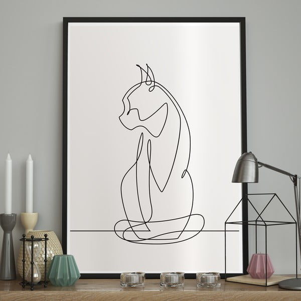 Raamitud plakat SKETCHLINE/CAT, 50 x 70 cm Sketchline Cat - DecoKing-image-1
