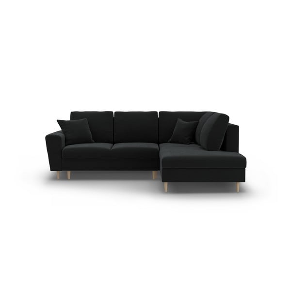 Must sametist panipaigaga nurgadiivanvoodi (parem nurk/"L"-kujuline) Kyoto - Cosmopolitan Design