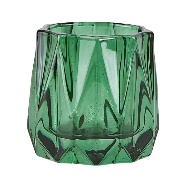 Zelený skleněný svícen na čajovou svíčku KJ Collection Diam, ⌀ 6,5 cm